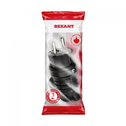 Вилка угловая влагозащ. с кольцом с/з 16А IP44 каучук Rexant 111-002 111-002