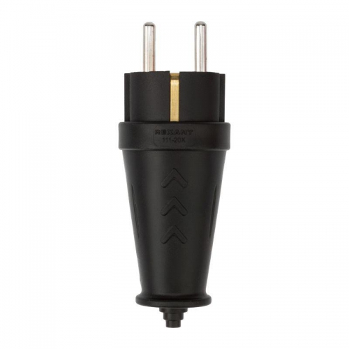 Вилка прямая влагозащ. 16А IP44 с заземл. COMPACT каучук черн. Rexant 111-200 111-200