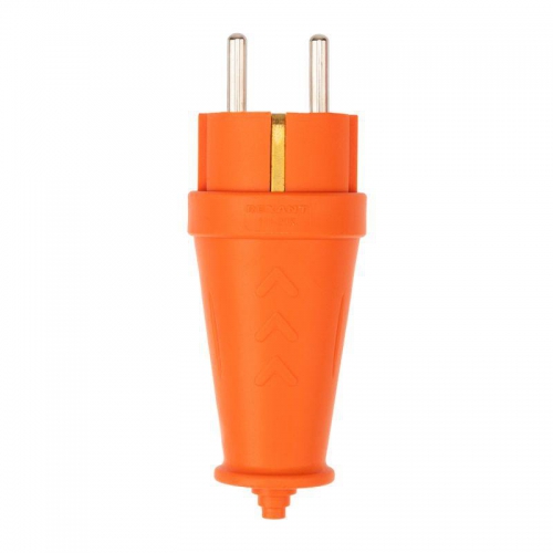 Вилка прямая влагозащ. 16А IP44 с заземл. COMPACT каучук оранж. Rexant 111-202 111-202