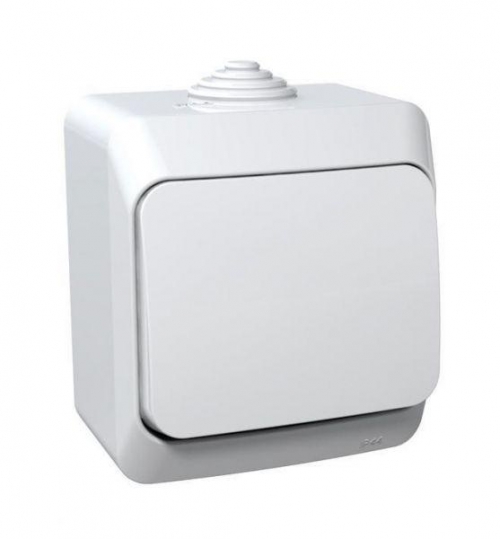 Переключатель проходной 1-кл. ОП Этюд 10А IP44 10AX бел. SE BA10-046B BA10-046B