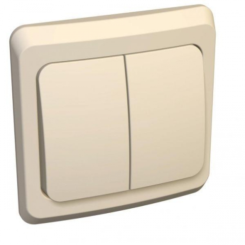 Выключатель 2-кл. СП Этюд 10А IP20 с подсветкой крем. SE BC10-006K BC10-006K