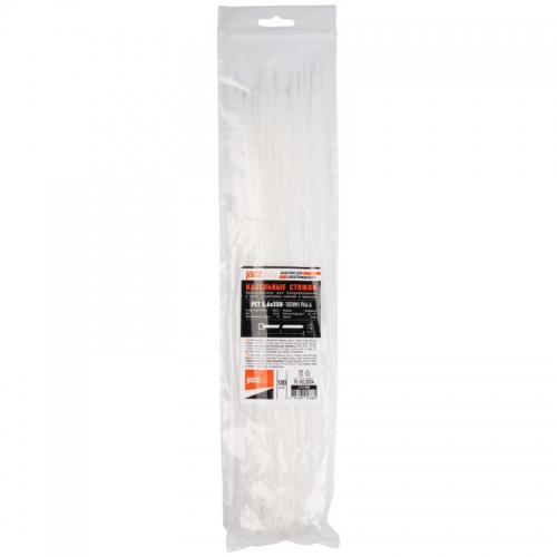 Хомут кабельный PCT 3.6х350-100WH 3.6х350 PA6.6 бел.(уп.100шт) JazzWay 5053885 5053885