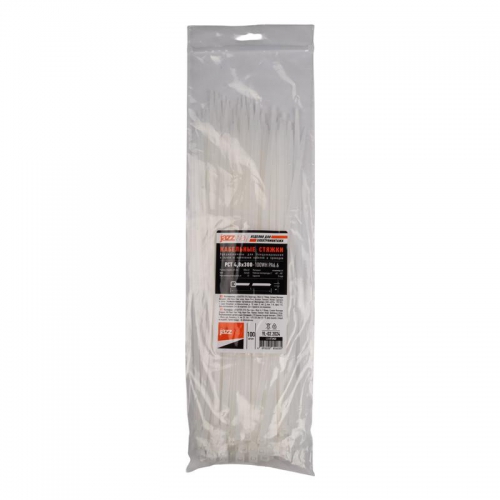 Хомут кабельный PCT 4.8х300-100WH 4.8х300 PA6.6 бел.(уп.100шт) JazzWay 5054035 5054035