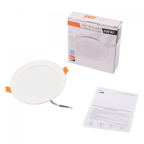 Светильник светодиодный PLED DL7 10Вт 6500К IP54 850лм WH встраив. бел. Pro JazzWay 5069046 5069046