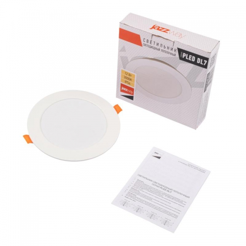 Светильник светодиодный PLED DL7 12Вт 3000К IP54 1020лм WH встраив. бел. Pro JazzWay 5069060 5069060