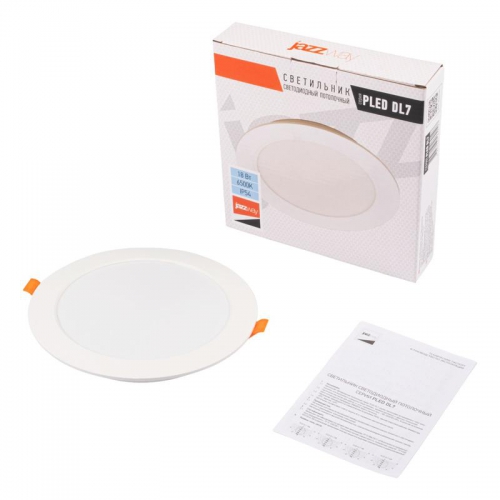 Светильник светодиодный PLED DL7 18Вт 6500К IP54 1530лм WH встраив. бел. Pro JazzWay 5069107 5069107