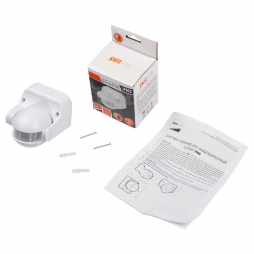 Датчик движения PMS-IR 009 1200Вт 180град. 12м IP44 WH JazzWay 5012912 5012912