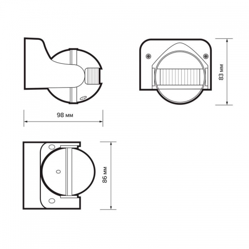 Датчик движения PMS-IR 009 1200Вт 180град. 12м IP44 WH JazzWay 5012912 5012912