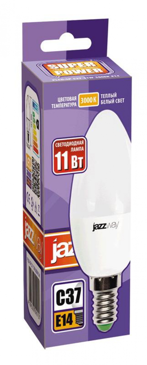 Лампа светодиодная PLED-SP 11Вт C37 3000К E14 230В/50Гц JazzWay 5019157 5019157