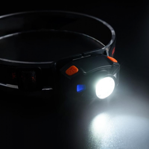 Фонарь аккумуляторный налобный AccuH1-L5WZ-og zoom LED 5Вт + 2хRED SMD IP54 5 режимов: 100проц. 180лм 3.5ч/50проц. 110лм 5.5ч/30проц. 65лм 15ч/красн. 28ч/мигающ. красн. 12ч аккум. 0.8А.ч управл. жестами черн./оранж. JazzWay 5036611 5036611