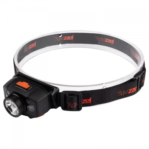 Фонарь аккумуляторный налобный AccuH1-L5WZ-og zoom LED 5Вт + 2хRED SMD IP54 5 режимов: 100проц. 180лм 3.5ч/50проц. 110лм 5.5ч/30проц. 65лм 15ч/красн. 28ч/мигающ. красн. 12ч аккум. 0.8А.ч управл. жестами черн./оранж. JazzWay 5036611 5036611