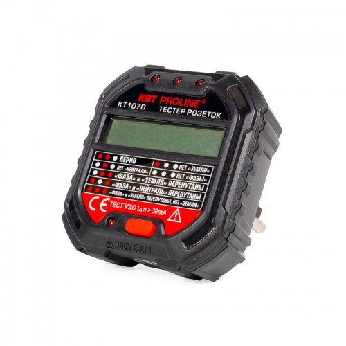 Тестер розеток и УЗО КТ 107D PROLINE КВТ 86321 86321