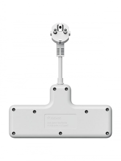 Удлинитель с сетевым фильтром 3х0.3м 10А 2USB + 1USBC 2500Вт ПВС 3х1 компакт бел. КОСМОС FRKsm0.3m-3g(W)USB FRKsm0.3m-3g(W)USB