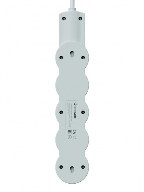 Удлинитель 3х1.5м с заземл. 10А IP20 USB 2500Вт 220В ПВС 3х1 с выкл. бел. КОСМОС YKsm1.5m4g-Z-VU10А-W YKsm1.5m4g-Z-VU10A-W
