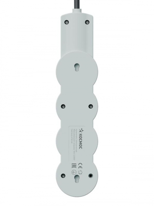 Удлинитель 3х3м с заземл. 10А IP20 USB 2800Вт 220В ПВС 3х1 с выкл. черн. КОСМОС YKsm3m3g-Z-VU10А-B YKsm3m3g-Z-VU10A-B