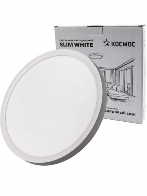 Светильник светодиодный SLIM WHITE 28Вт 4500К IP40 2398лм 230В 300х25мм КОСМОС KSlim28w_W4500K KSlim28w_W4500K