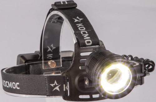 Фонарь налобный аккум. 10Вт P50 LED/Li-ion18650 2х1000мА.ч алюм. КОСМОС (KOC855Lit) KOC855Lit