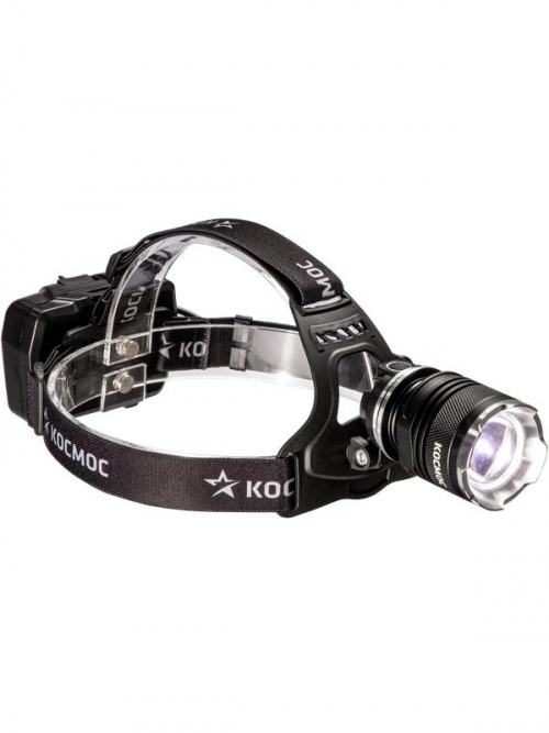 Фонарь налобный аккум. 10Вт P70 LED/Li-ion18650 3х1200мА.ч алюм. КОСМОС (KOC853Lit) KOC853Lit