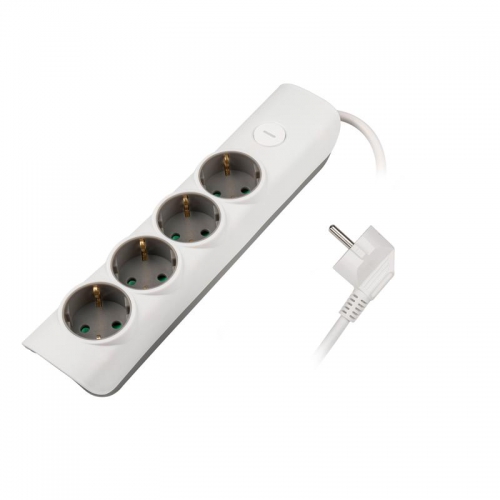 Удлинитель 4х3м с заземл. с выкл. бел. ET-04-300W (4х3.0) JAZZway 5051812 5051812