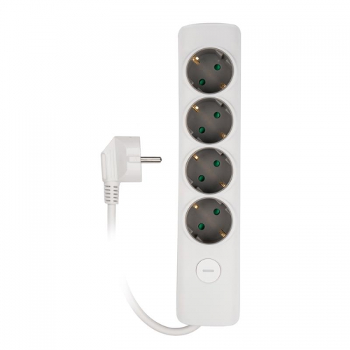 Удлинитель 4х3м с заземл. с выкл. бел. ET-04-300W (4х3.0) JAZZway 5051812 5051812