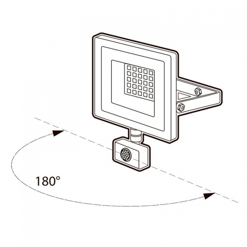 Прожектор светодиодный PFL-SC-SMD-30Вт sensor 6500К IP54 (матовое стекло) JazzWay 5001411 5001411