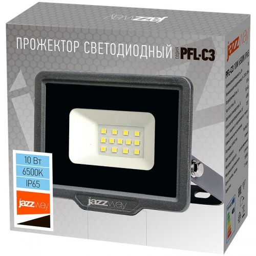 Прожектор светодиодный PFL-C3 10Вт 6500К IP65 закален. прозр. стекло JazzWay 5023529A 5023529A