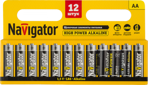 Элемент питания алкалиновый AA/LR6 94 782 NBT-NE-LR6-BP12 (блист.12шт) NAVIGATOR 94782 94782