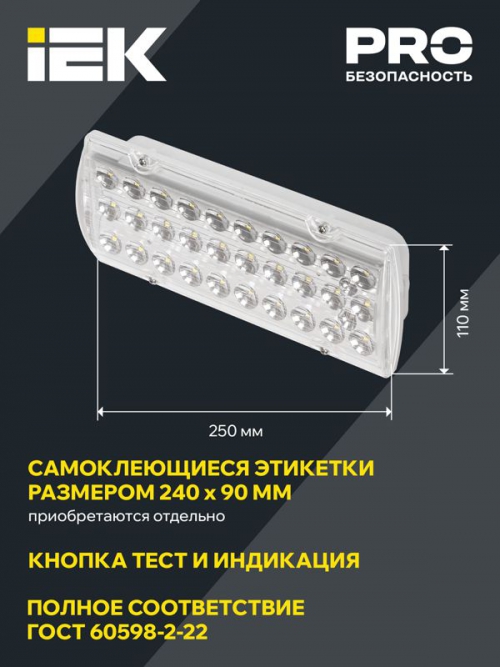 Светильник ДПА 2105 пост. 4ч IP65 аварийный ИЭК LDPA0-2101-4-65-K01 LDPA0-2101-4-65-K01