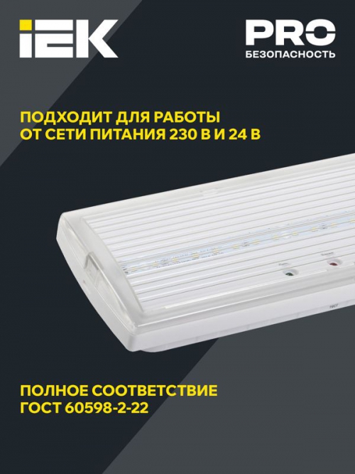Светильник ДПА 5030-3 NI-CD пост. 3ч IP20 аварийный ИЭК LDPA0-5030-3H-K01 LDPA0-5030-3H-K01