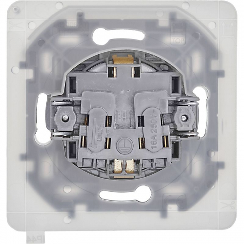Розетка 1-м СП Inspiria 16А IP44 250В 2P+E защ. шторки с крышкой немецк. стандарт механизм алюм. Leg 673742 673742