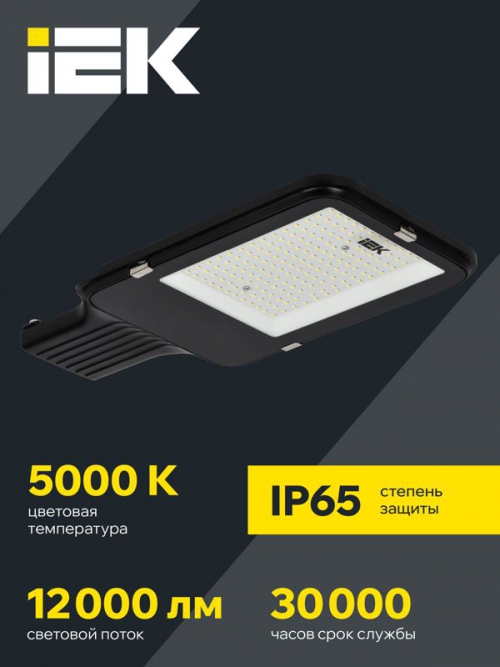 Светильник светодиодный ДКУ 1013-120Д 5000К IP65 уличный консольный IEK LDKU1-1013-120-5000-K03 LDKU1-1013-120-5000-K03