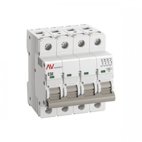 Выключатель автоматический модульный 4п C 32А 6кА AV-6 AVERES EKF mcb6-4-32C-av mcb6-4-32C-av