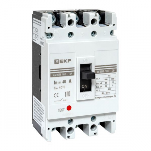 Выключатель автоматический 3п 100/40А 35кА ВА-99М PROxima EKF mccb99-100-40m mccb99-100-40m