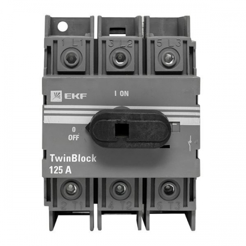 Рубильник 3п 125A c рукояткой управления для прямой установки TwinBlock EKF tb-125-3p-f tb-125-3p-f