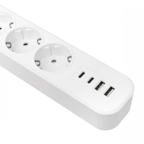 Удлинитель 5х3м IP20 2USB 2.4А+2type-C LUX 1.5кв.мм EKF UBA-LUX-503-TC UBA-LUX-503-TC
