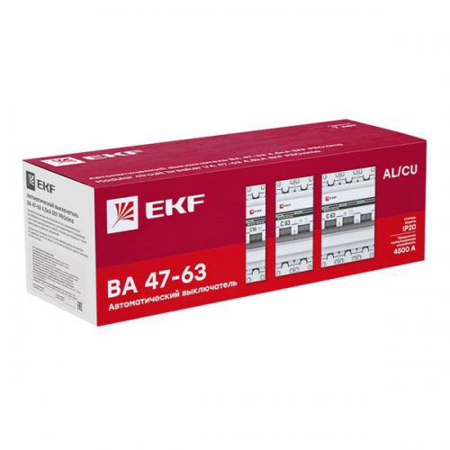 Выключатель автоматический модульный 4п C 25А 4.5кА ВА 47-63 PROxima EKF mcb4763-4-25C-pro mcb4763-4-25C-pro