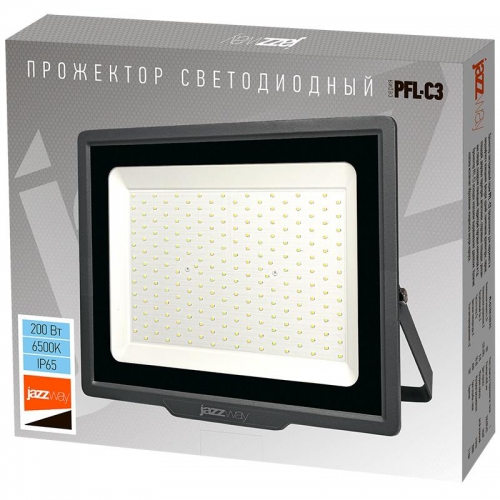 Прожектор светодиодный PFL-C3 200Вт 6500К IP65 с клапаном закален. прозр. стекло JazzWay 5023666A 5023666A