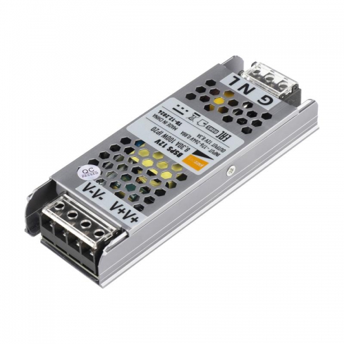 Блок питания для светодиодной ленты 100Вт 8.3А 12В IP20 BSPS метал. JazzWay 5024342 5024342