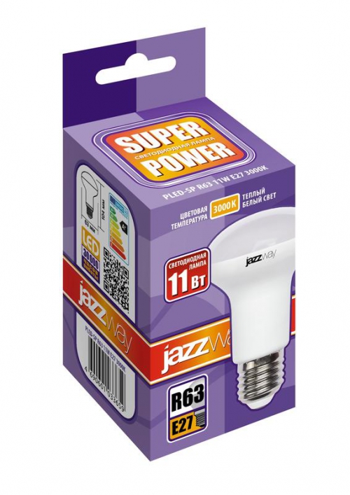 Лампа светодиодная PLED-SP R63 11Вт 3000К тепл. бел. E27 820лм 230В JazzWay 4690601033659 1033659