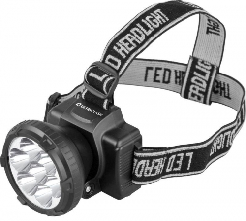 Фонарь налобный аккумуляторный LED 5362 (220В 7LED 2 режима; черн.) Ultraflash 11256 11256