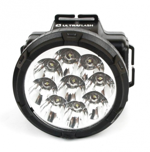 Фонарь налобный аккумуляторный LED 5363 (220В 9LED 2 режима; черн.) Ultraflash 11257 11257