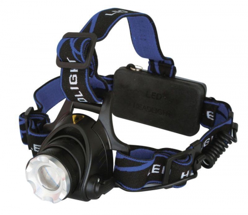 Фонарь налобный E150 (аккум. 220В CREE 3Вт пласт. бокс; черн.) Ultraflash 12188 12188