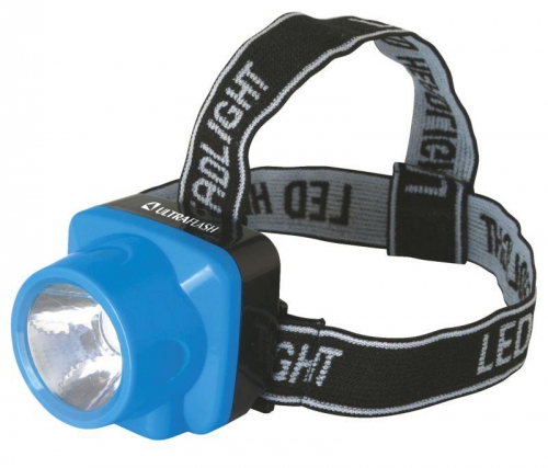 Фонарь налобный аккумуляторный LED 5374 (220В LED 1 режим; голуб.) Ultraflash 12427 12427