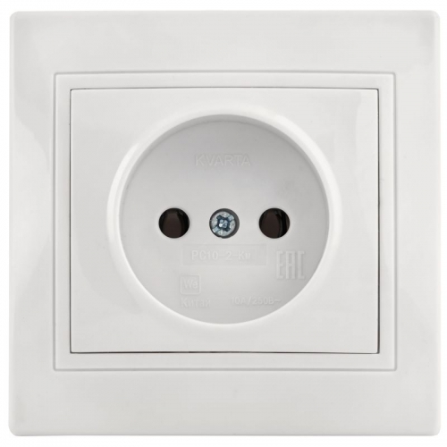 Розетка 1-м СП Кварта 10А IP20 без заземл. бел. ИЭК ERK13-K01-10-DM ERK13-K01-10-DM