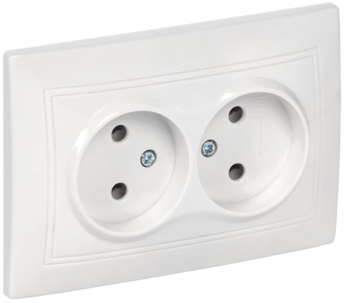 Розетка 2-м СП Кварта 10А IP20 без заземл. бел. ИЭК ERK23-K01-10-DM ERK23-K01-10-DM