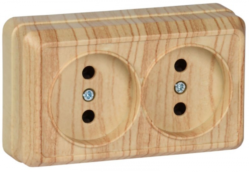 Розетка 2-м ОП Октава 10А IP20 без заземл. сосна ИЭК ERO20-K03-10-DC ERO20-K03-10-DC