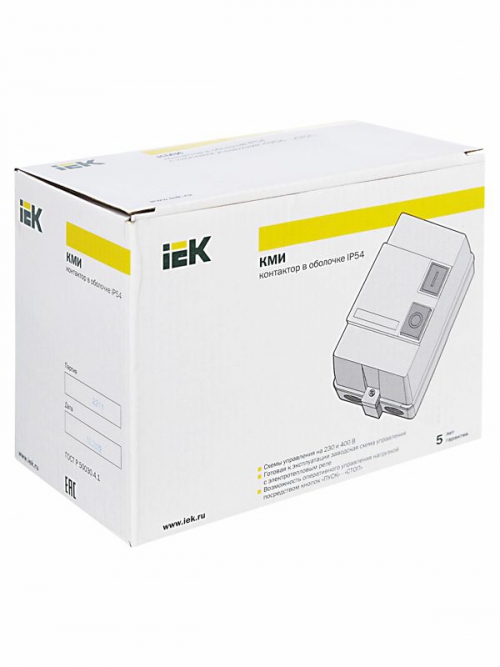 Контактор КМИ-22560 25А 220В/АС3 IP54 IEK KKM26-025-220-00 KKM26-025-220-00