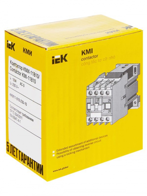 Контактор КМИ-11810 18А 220В 1НО IEK KKM11-018-230-10 KKM11-018-230-10