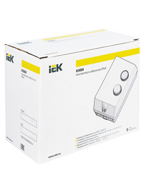 Контактор КМИ-11860 18А 380В/АС3 IP54 IEK KKM16-018-380-00 KKM16-018-380-00