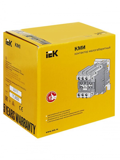 Контактор КМИ-49512 95А 400В 1НО;1НЗ IEK KKM41-095-400-11 KKM41-095-400-11